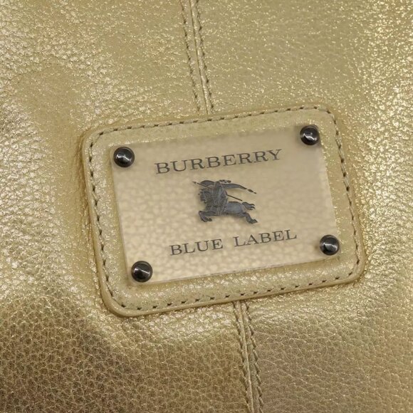 BURBERRY Hand Bag Leather Gold Auth ti2578 - Picture 10 of 14
